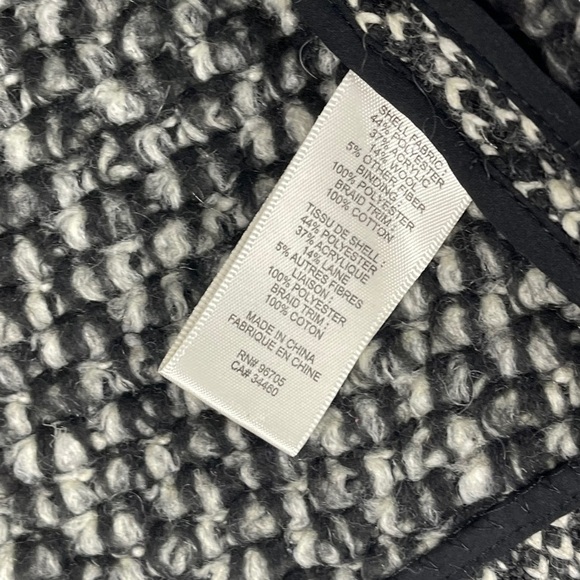 REBECCA TAYLOR TWEED OPEN FRONT DRAPED SHAWL COLLAR FRONT JACKET - Picture 11 of 12